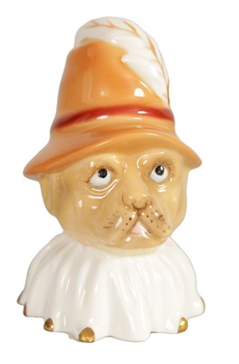 Lot 2 - A 20TH CENTURY ROYAL WORCESTER CANDLE EXTINGUISHER LIMITED EDITION “TOBY”