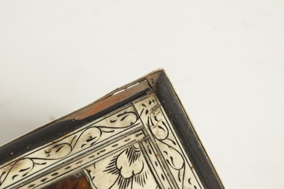 Lot 849 - AN 18TH CENTURY INDO PORTUGUESE TORTOISE SHELL AND IVORY VENEERED CASKET