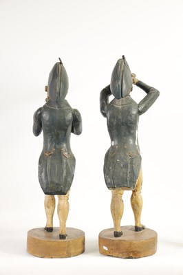 Lot 877 - A PAIR OF 19TH CENTURY CARVED WOOD FIGURES DEPICTING NELSON AND HARDY