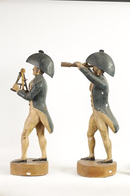 Lot 877 - A PAIR OF 19TH CENTURY CARVED WOOD FIGURES DEPICTING NELSON AND HARDY