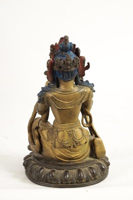 Lot 164 - AN EARLY GILT BRONZE TIBETAN BUDDHA