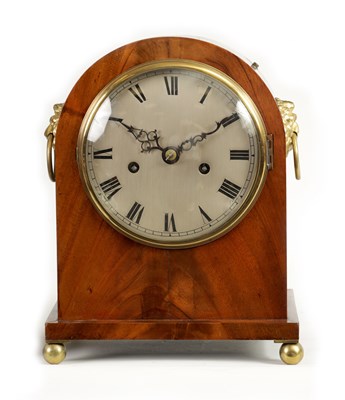 Lot 758 - A LATE 19TH CENTURY FLAME MAHOGANY ARCHED TOP DOUBLE FUSEE ENGLISH BRACKET CLOCK