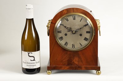 Lot 758 - A LATE 19TH CENTURY FLAME MAHOGANY ARCHED TOP DOUBLE FUSEE ENGLISH BRACKET CLOCK