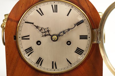 Lot 758 - A LATE 19TH CENTURY FLAME MAHOGANY ARCHED TOP DOUBLE FUSEE ENGLISH BRACKET CLOCK