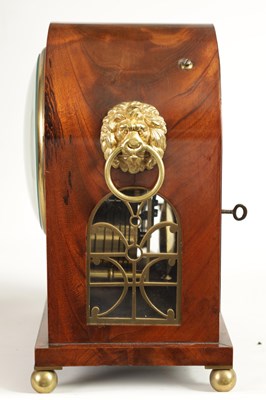 Lot 758 - A LATE 19TH CENTURY FLAME MAHOGANY ARCHED TOP DOUBLE FUSEE ENGLISH BRACKET CLOCK