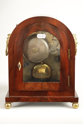Lot 758 - A LATE 19TH CENTURY FLAME MAHOGANY ARCHED TOP DOUBLE FUSEE ENGLISH BRACKET CLOCK
