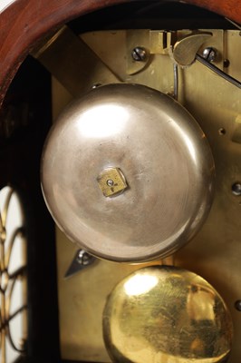 Lot 758 - A LATE 19TH CENTURY FLAME MAHOGANY ARCHED TOP DOUBLE FUSEE ENGLISH BRACKET CLOCK