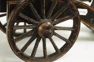 Lot 389 - A 19TH CENTURY BRONZE AND CAST IRON STARTING CANNON