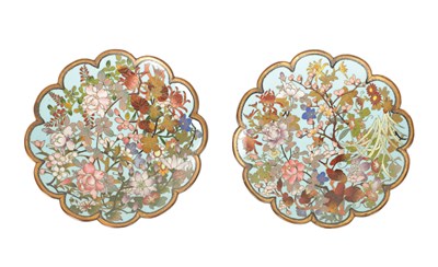 Lot 179 - A PAIR OF 19TH CENTURY JAPANESE CLOISONNE SMALL DISHES