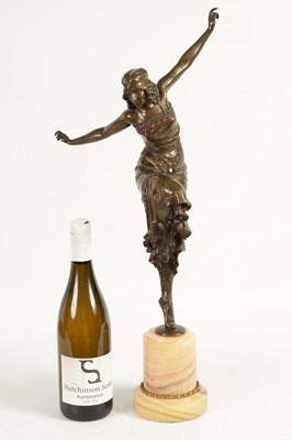 Lot 542 - PAUL PHILIPPE (1870 - 1930) A FINE AND IMPRESSIVE ART DECO BRONZE SCULPTURE OF A DANCING GIRL