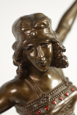 Lot 542 - PAUL PHILIPPE (1870 - 1930) A FINE AND IMPRESSIVE ART DECO BRONZE SCULPTURE OF A DANCING GIRL