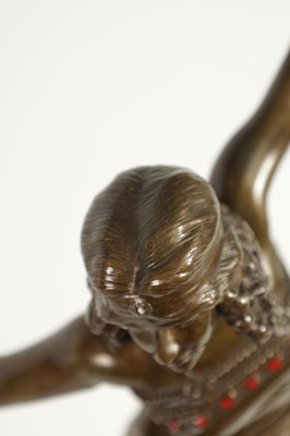 Lot 542 - PAUL PHILIPPE (1870 - 1930) A FINE AND IMPRESSIVE ART DECO BRONZE SCULPTURE OF A DANCING GIRL