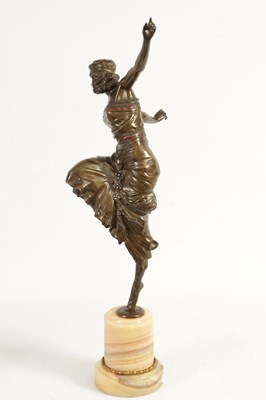 Lot 542 - PAUL PHILIPPE (1870 - 1930) A FINE AND IMPRESSIVE ART DECO BRONZE SCULPTURE OF A DANCING GIRL