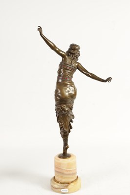 Lot 542 - PAUL PHILIPPE (1870 - 1930) A FINE AND IMPRESSIVE ART DECO BRONZE SCULPTURE OF A DANCING GIRL