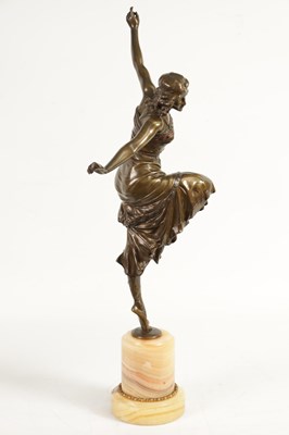 Lot 542 - PAUL PHILIPPE (1870 - 1930) A FINE AND IMPRESSIVE ART DECO BRONZE SCULPTURE OF A DANCING GIRL