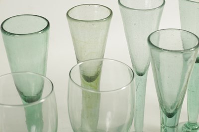 Lot 10 - A COLLECTION OF 19TH CENTURY GREEN WINE GLASSES