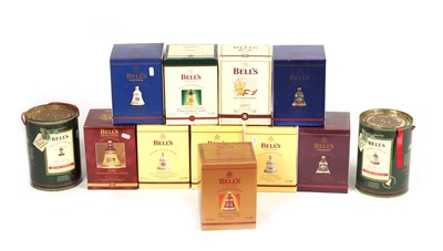 Lot 447 - A COLLECTION OF TWELVE CHRISTMAS EDITION BELLS WHISKIES
