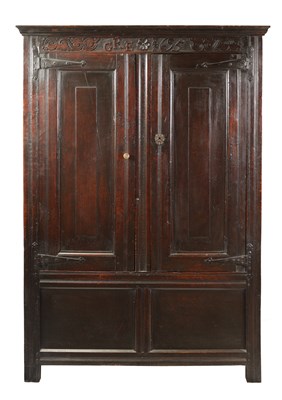 Lot 930 - A LATE 17TH CENTURY JOINED OAK WESTMORLAND LIVERY CUPBOARD