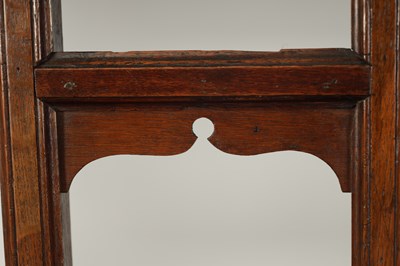 Lot 818 - AN EARLY 18TH CENTURY OAK 'DOG KENNEL' DRESSER AND RACK