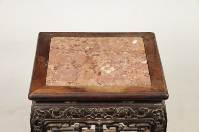 Lot 129 - A 19TH CENTURY CHINESE HARDWOOD JARDINIERE STAND