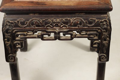 Lot 129 - A 19TH CENTURY CHINESE HARDWOOD JARDINIERE STAND