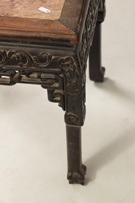 Lot 129 - A 19TH CENTURY CHINESE HARDWOOD JARDINIERE STAND