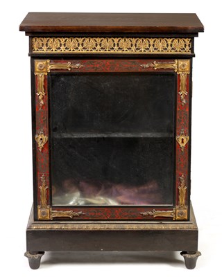 Lot 997 - A 19TH CENTURY EBONISED AND TORTOISESHELL BOULLEWORK AND ORMOLU MOUNTED SIDE CABINET