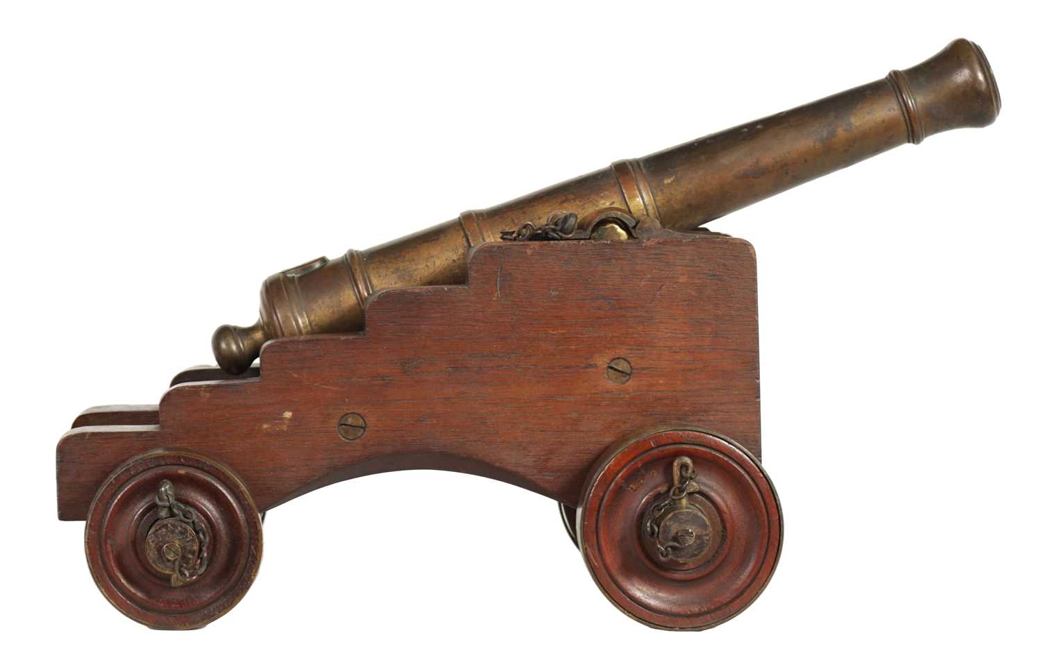 Lot 381 - AN 18TH/19TH CENTURY BRONZE STARTING CANNON