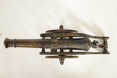 Lot 365 - A 19TH CENTURY BRONZE STARTING CANNON