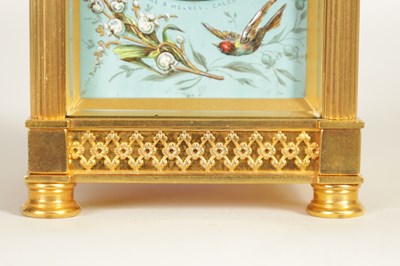 Lot 753 - A LATE 19TH CENTURY GILT BRASS AND ENAMEL PANELLED REPEATING CARRIAGE CLOCK