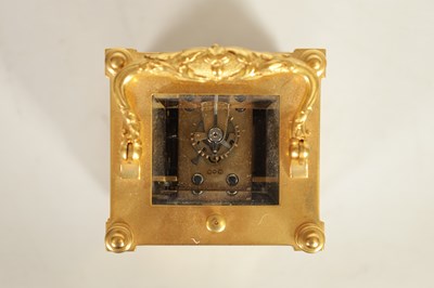 Lot 753 - A LATE 19TH CENTURY GILT BRASS AND ENAMEL PANELLED REPEATING CARRIAGE CLOCK