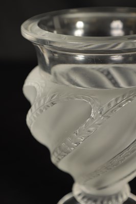 Lot 28 - A PAIR OF LALIQUE FROSTED AND CLEAR GLASS “ERMENONVILLE” VASES