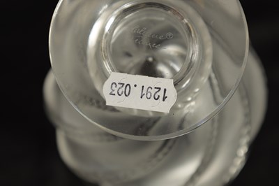 Lot 28 - A PAIR OF LALIQUE FROSTED AND CLEAR GLASS “ERMENONVILLE” VASES
