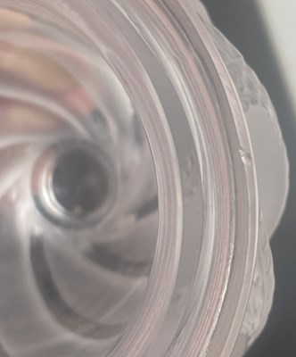 Lot 28 - A PAIR OF LALIQUE FROSTED AND CLEAR GLASS “ERMENONVILLE” VASES