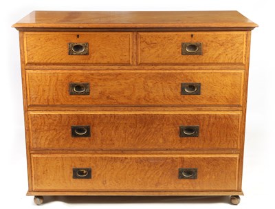 Lot 1063 - A 19TH CENTURY HONEY COLOURED OAK CHEST OF DRAWERS