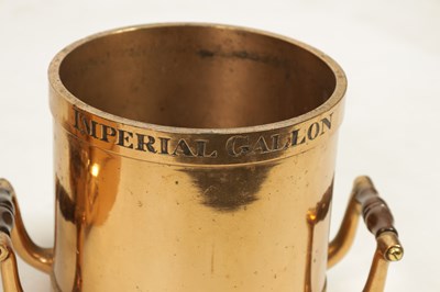 Lot 495 - A SET OF THREE 19TH CENTURY IMPERIAL STANDARD CAST BRASS GRAIN MEASURES BY BATE LONDON