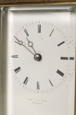 Lot 717 - JAPY FRERES. A LATE 19TH CENTURY FRENCH ENGRAVED STRIKING CARRIAGE CLOCK