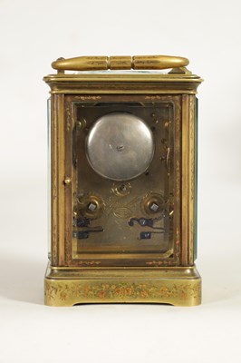 Lot 717 - JAPY FRERES. A LATE 19TH CENTURY FRENCH ENGRAVED STRIKING CARRIAGE CLOCK