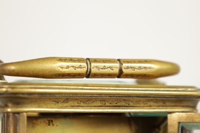 Lot 717 - JAPY FRERES. A LATE 19TH CENTURY FRENCH ENGRAVED STRIKING CARRIAGE CLOCK