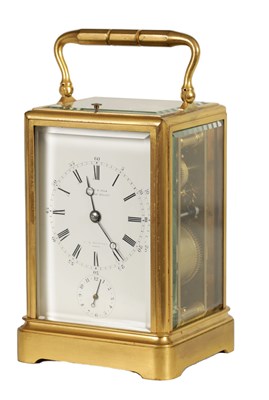 Lot 831 - A 19TH CENTURY FRENCH DROCOURT ‘ONE PIECE’ GILT CASED REPEATING CARRIAGE CLOCK