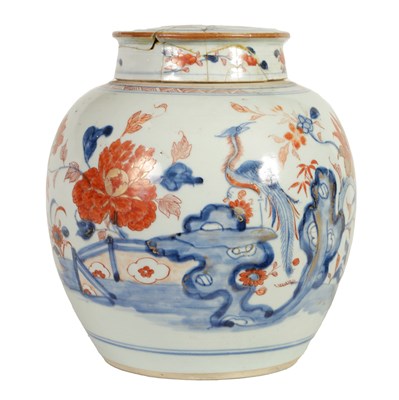 Lot 270 - A 18TH CENTURY CHINESE IMARI GINGER JAR AND COVER