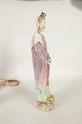 Lot 215 - A 19TH CENTURY CHINESE PORCELAIN GUAN YIN STATUE