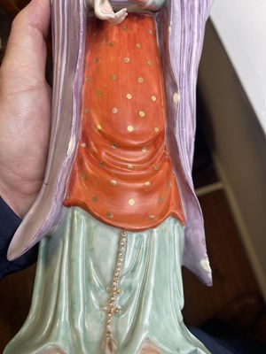 Lot 215 - A 19TH CENTURY CHINESE PORCELAIN GUAN YIN STATUE