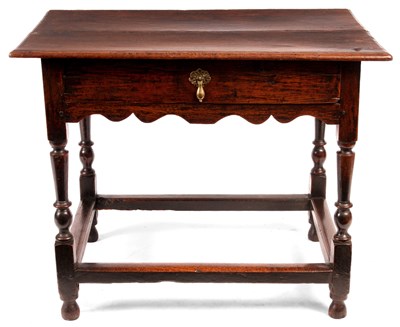 Lot 676 - A late 17th Century joined Oak SIDE TABLE of...