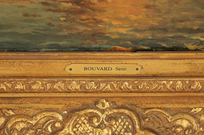 Lot 706 - ANTOINE BOUVARD SNR. (1870-1956). AN EARLY 20TH CENTURY OIL ON CANVAS VENETIAN CANAL SCENE