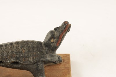 Lot 627 - A LATE 19TH CENTURY CAST IRON APOTHECARY CHEMISTS CORK PRESS FORMED AS A CROCODILE