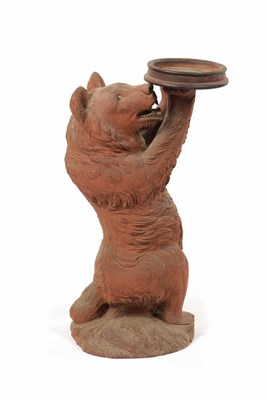 Lot 612 - A 19TH CENTURY ‘WITHNELL’ BRICK & TERRACOTTA LTD. LANCASHIRE STANDING MODEL OF A BEAR WAITER