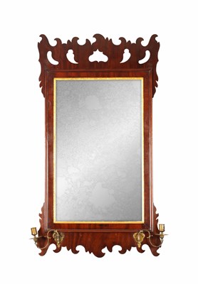 Lot 1277 - A 19TH CENTURY MAHOGANY HANGING MIRROR