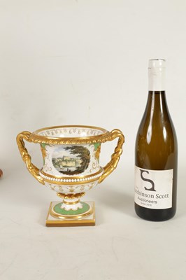Lot 49 - AN EARLY 19TH CENTURY FLIGHT BARR & BARR, WORCESTER PORCELAIN TWO HANDLED URN SHAPED VASE