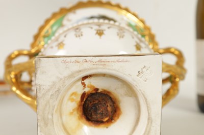 Lot 49 - AN EARLY 19TH CENTURY FLIGHT BARR & BARR, WORCESTER PORCELAIN TWO HANDLED URN SHAPED VASE